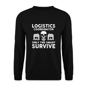 Funny saying from the logistics coordinator - Unisex Sweatshirt - black - Front - Alina (178cm) & Michal (187cm)