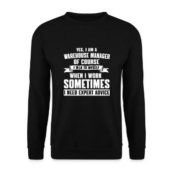 Lustiger Lagerleiter Spruch - Unisex Pullover - Schwarz - Vorne - Alina (178cm) & Michal (187cm)