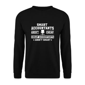 Lustiger Buchhalter Spruch - Unisex Pullover - Schwarz - Vorne - Alina (178cm) & Michal (187cm)