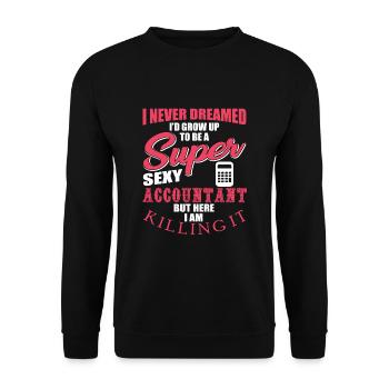Funny Accountant Fun - Unisex Sweatshirt - black - Front - Alina (178cm) & Michal (187cm)