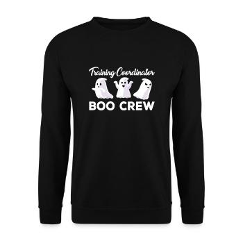 Creepy Training Coordinator Boo Crew Halloween - Unisex Sweatshirt - black - Front - Alina (178cm) & Michal (187cm)