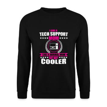 Lustige Technische Unterstützung Mama Outfit - Unisex Pullover - Schwarz - Vorne - Alina (178cm) & Michal (187cm)