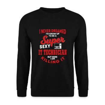 IT Support - Unisex Pullover - Schwarz - Vorne - Alina (178cm) & Michal (187cm)