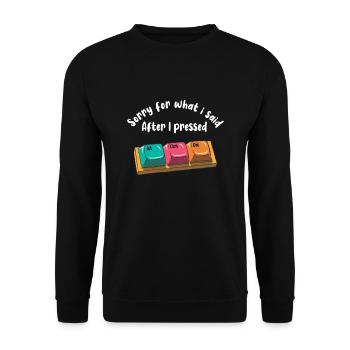 Lustiges Computer Nerd Geschenk - Unisex Pullover - Schwarz - Vorne - Alina (178cm) & Michal (187cm)