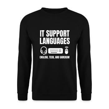 Tenue de support informatique sarcastique - Sweat-shirt Unisexe - noir - Devant - Alina (178cm) & Michal (187cm)