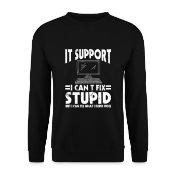 Cadeau informatique de soutien informatique ironique - Sweat-shirt Unisexe - noir - Devant - Alina (178cm) & Michal (187cm)