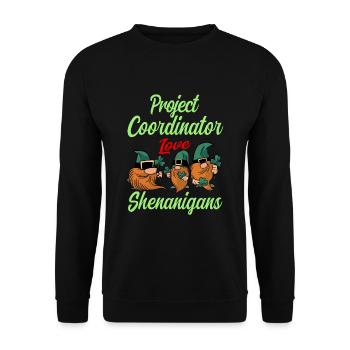 Coordonnatrice de projet Fête de la Saint-Patrick - Sweat-shirt Unisexe - noir - Devant - Alina (178cm) & Michal (187cm)