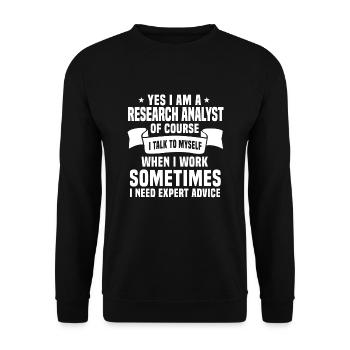 Sarcastic Research Analysts Shirt - Unisex Sweatshirt - black - Front - Alina (178cm) & Michal (187cm)