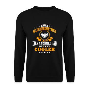 Funny Sales Rep Dad - Unisex Sweatshirt - black - Front - Alina (178cm) & Michal (187cm)