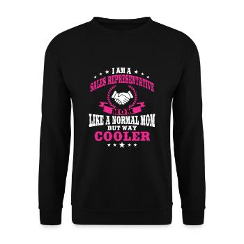 Funny sales rep mom - Unisex Sweatshirt - black - Front - Alina (178cm) & Michal (187cm)
