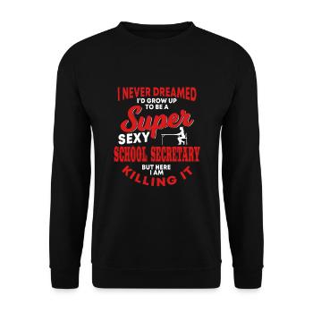 School secretary - Unisex Sweatshirt - black - Front - Alina (178cm) & Michal (187cm)