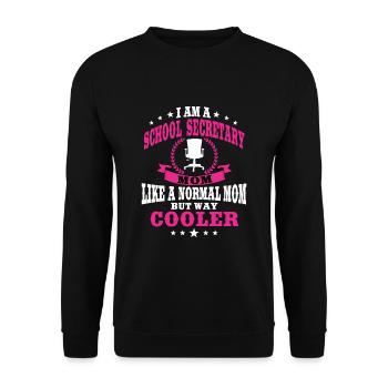 Schulsekretärin Mama Outfit Muttertag - Unisex Pullover - Schwarz - Vorne - Alina (178cm) & Michal (187cm)