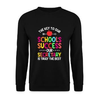 School secretary - Unisex Sweatshirt - black - Front - Alina (178cm) & Michal (187cm)
