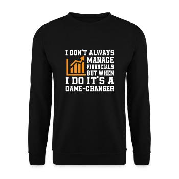 Toller Finanzplaner Spruch - Unisex Pullover - Schwarz - Vorne - Alina (178cm) & Michal (187cm)