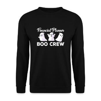 Finanzplaner Boo Crew Halloween - Unisex Pullover - Schwarz - Vorne - Alina (178cm) & Michal (187cm)