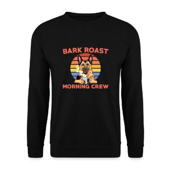 Lustiger Dunkler Kaffee Hund Schwarzer Kaffee - Unisex Pullover - Schwarz - Vorne - Alina (178cm) & Michal (187cm)