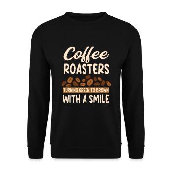 Great Coffee Roasting Outfit - Unisex Sweatshirt - black - Front - Alina (178cm) & Michal (187cm)