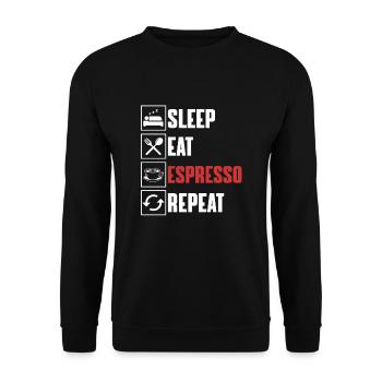 Espresso - Unisex Sweatshirt - black - Front - Alina (178cm) & Michal (187cm)