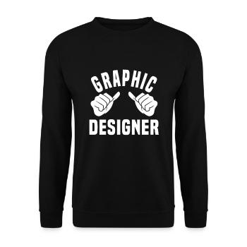 Coole Grafikdesigner Geschenkidee - Unisex Pullover - Schwarz - Vorne - Alina (178cm) & Michal (187cm)