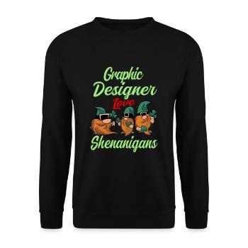 Graphic Designer St. Patrick's Day - Unisex Sweatshirt - black - Front - Alina (178cm) & Michal (187cm)