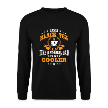 Black tea dad for Father's Day - Unisex Sweatshirt - black - Front - Alina (178cm) & Michal (187cm)