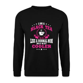 Schwarztee Mama Outfit Zum Muttertag - Unisex Pullover - Schwarz - Vorne - Alina (178cm) & Michal (187cm)
