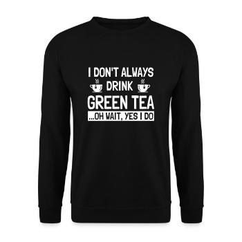 Funny green tea costume for tea lovers - Unisex Sweatshirt - black - Front - Alina (178cm) & Michal (187cm)