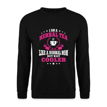 Funny Herbal Tea Mom Design Women - Unisex Sweatshirt - black - Front - Alina (178cm) & Michal (187cm)