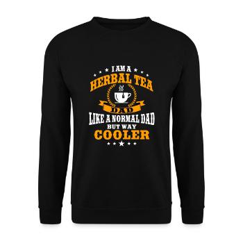 Funny Herbal Tea Papa Design Men - Unisex Sweatshirt - black - Front - Alina (178cm) & Michal (187cm)