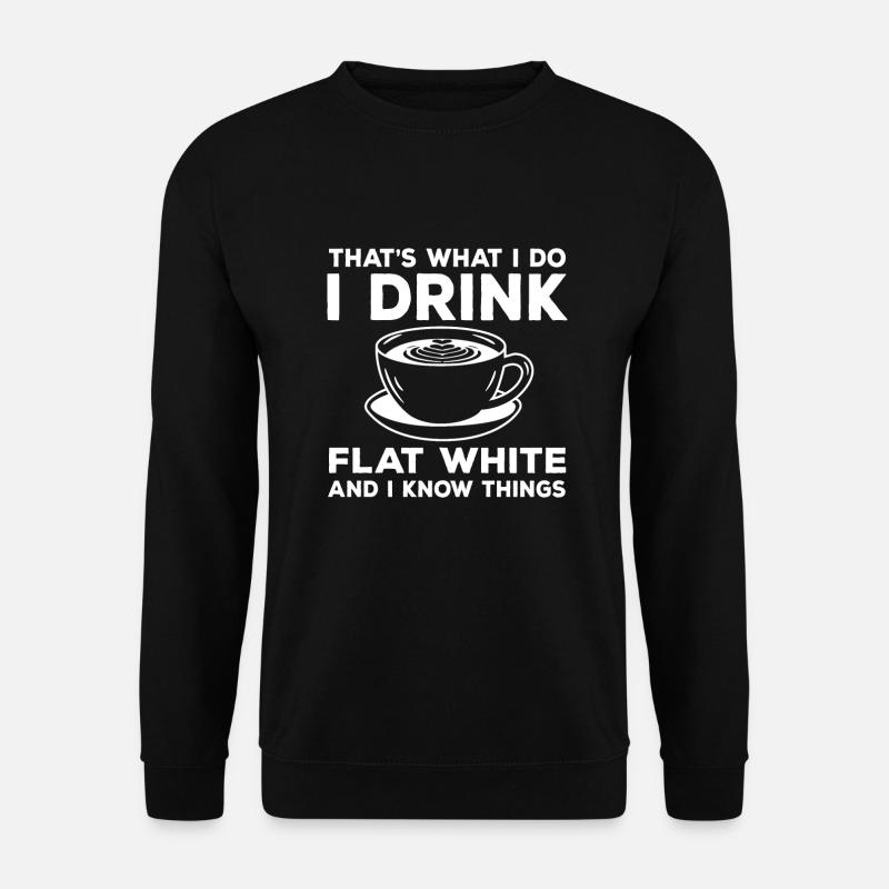 Flat White Kaffee Geschenk - Unisex Pullover - Schwarz