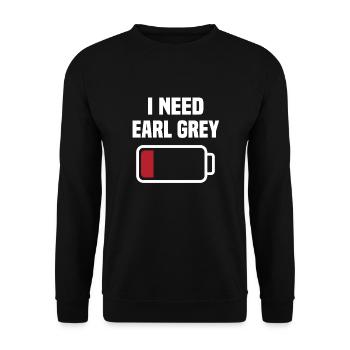 Funny Earl Grey Tee Design - Unisex Sweatshirt - black - Front - Alina (178cm) & Michal (187cm)