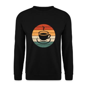 Retro Coffee Mug Outfit Morning People - Unisex Sweatshirt - black - Front - Alina (178cm) & Michal (187cm)