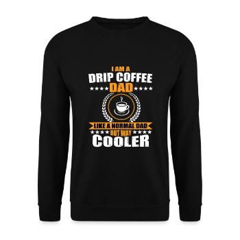Filterkaffee Papa - Unisex Pullover - Schwarz - Vorne - Alina (178cm) & Michal (187cm)