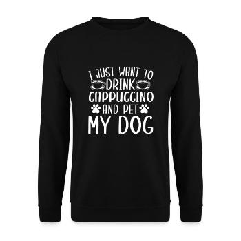 Cappuccino et conception de chien propriétaire de chien - Sweat-shirt Unisexe - noir - Devant - Alina (178cm) & Michal (187cm)