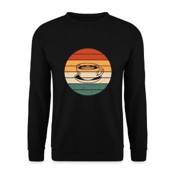Tasse Cappuccino Rétro - Sweat-shirt Unisexe - noir - Devant - Alina (178cm) & Michal (187cm)