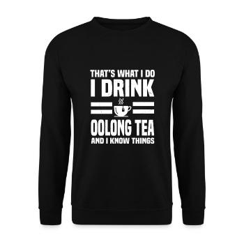 Oolong Tea Traditional Chinese Tea - Unisex Sweatshirt - black - Front - Alina (178cm) & Michal (187cm)