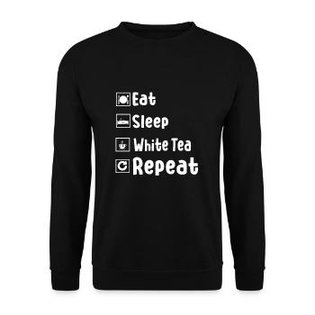 Lustiges Weisser Tee Geschenk - Unisex Pullover - Schwarz - Vorne - Alina (178cm) & Michal (187cm)