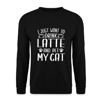 Latte et chats amoureux des propriétaires de chats - Sweat-shirt Unisexe - noir - Devant - Alina (178cm) & Michal (187cm)