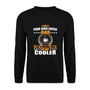 Hand Filtered Coffee Daddy Gift - Unisex Sweatshirt - black - Front - Alina (178cm) & Michal (187cm)