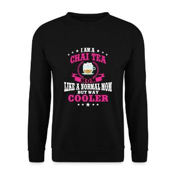 Funny Chai Tea Mom Outfit Women - Unisex Sweatshirt - black - Front - Alina (178cm) & Michal (187cm)