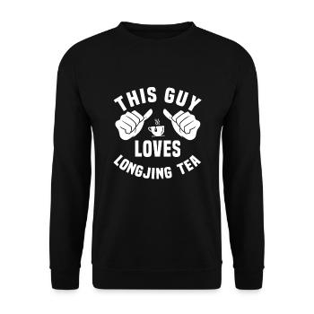 Funny Longjing Tea Humor - Unisex Sweatshirt - black - Front - Alina (178cm) & Michal (187cm)