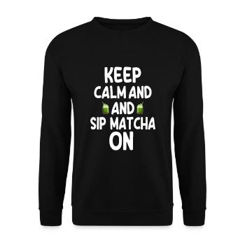 Matcha - Unisex Sweatshirt - black - Front - Alina (178cm) & Michal (187cm)