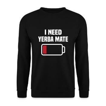 Funny Yerba Mate Outfit - Unisex Sweatshirt - black - Front - Alina (178cm) & Michal (187cm)