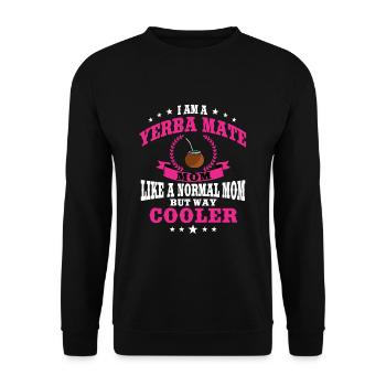 Lustiges Yerba Mate Mama Outfit Zum Muttertag - Unisex Pullover - Schwarz - Vorne - Alina (178cm) & Michal (187cm)