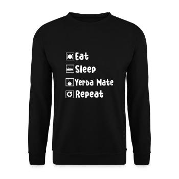 Funny Yerba Mate Outfit Yerba Mate Tea - Unisex Sweatshirt - black - Front - Alina (178cm) & Michal (187cm)