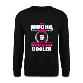 Drôle de papa de café moka - Sweat-shirt Unisexe - noir - Devant - Alina (178cm) & Michal (187cm)