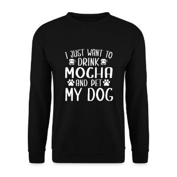Drôle de café moka et amoureux des chiens - Sweat-shirt Unisexe - noir - Devant - Alina (178cm) & Michal (187cm)