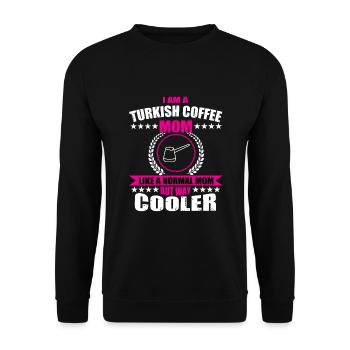 Türkisches Kaffee-mutter-kostüm Zum Muttertag - Unisex Pullover - Schwarz - Vorne - Alina (178cm) & Michal (187cm)