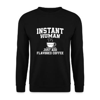Aromatisierter Kaffee - Unisex Pullover - Schwarz - Vorne - Alina (178cm) & Michal (187cm)