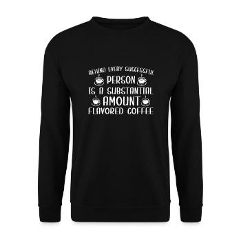 Funny flavored coffee saying - Unisex Sweatshirt - black - Front - Alina (178cm) & Michal (187cm)